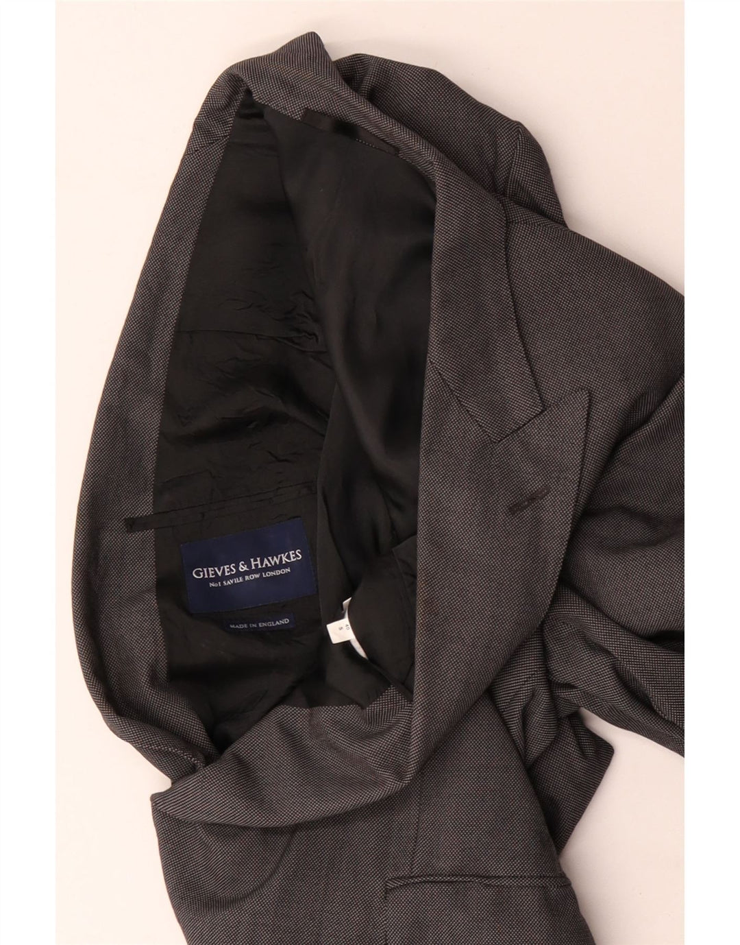 Gieves & Hawkes Veste blazer coupe slim pour homme UK 40 Large Gris