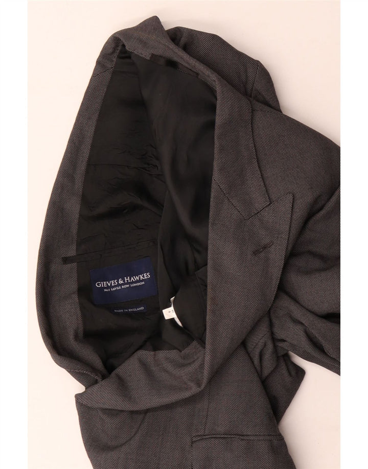 Gieves & Hawkes Veste blazer coupe slim pour homme UK 40 Large Gris