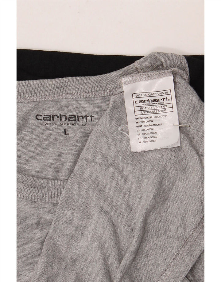 Carhartt Haut à manches longues pour homme en coton color block Gris Taille L