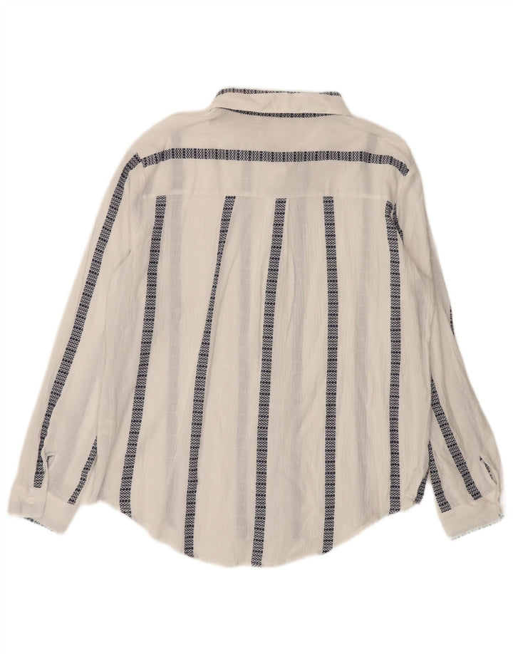 BKE Chemise Femme UK 16 Grand Coton Rayé Blanc