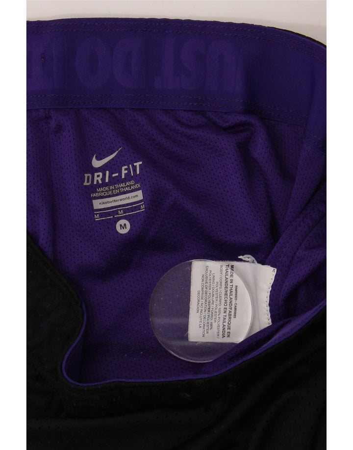 NIKE Short de sport Dri Fit pour femme UK 12 Polyester noir moyen