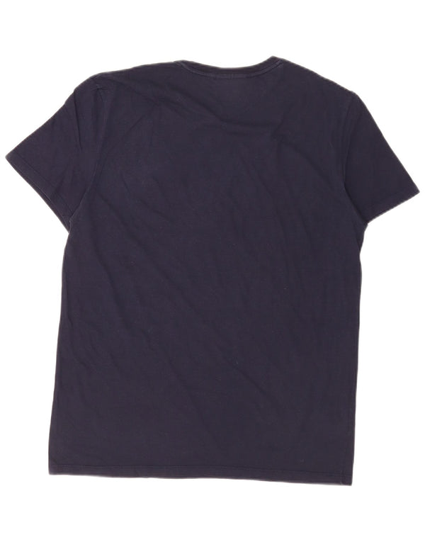 Lacoste Mens Regular Fit T-Shirt Top Size 4 Medium Navy Blue Cotton