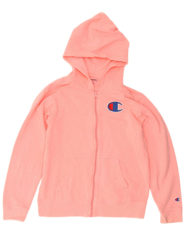 Champion Pull à capuche zippé graphique pour fille 13-14 ans XL Rose Coton
