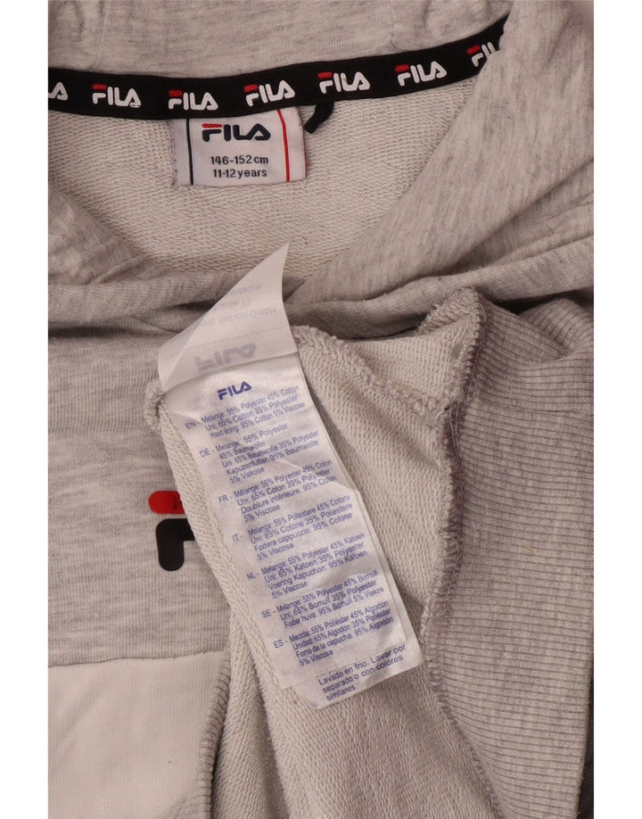 Fila Pull à capuche graphique garçon 11-12 ans Gris Coton