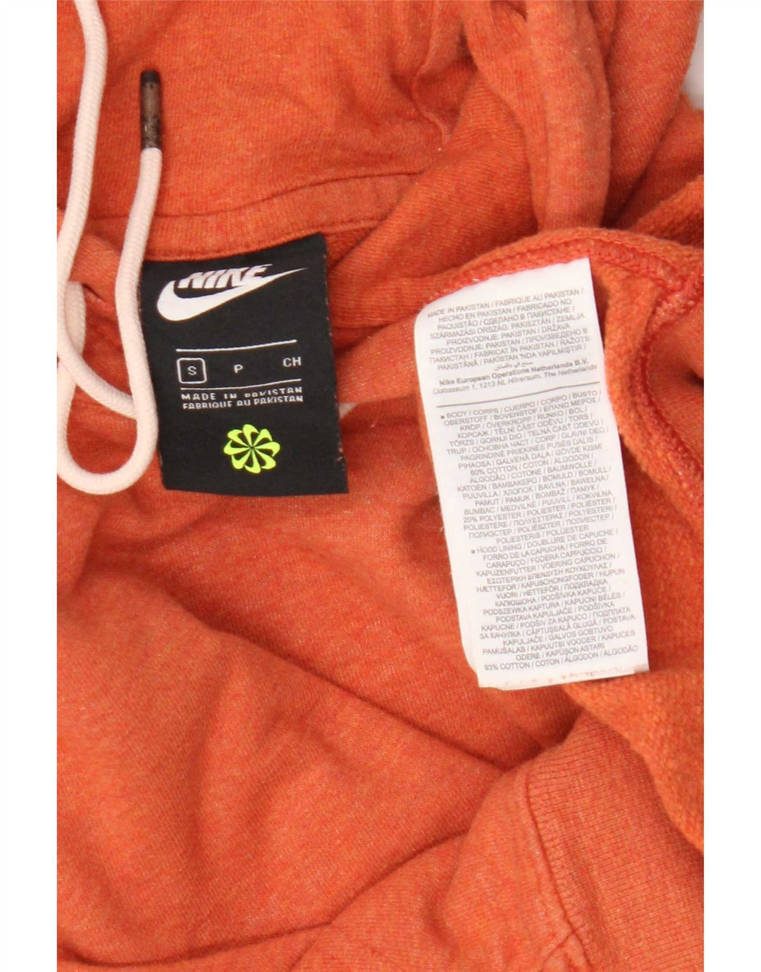 Nike Pull à capuche pour homme Petit coton orange