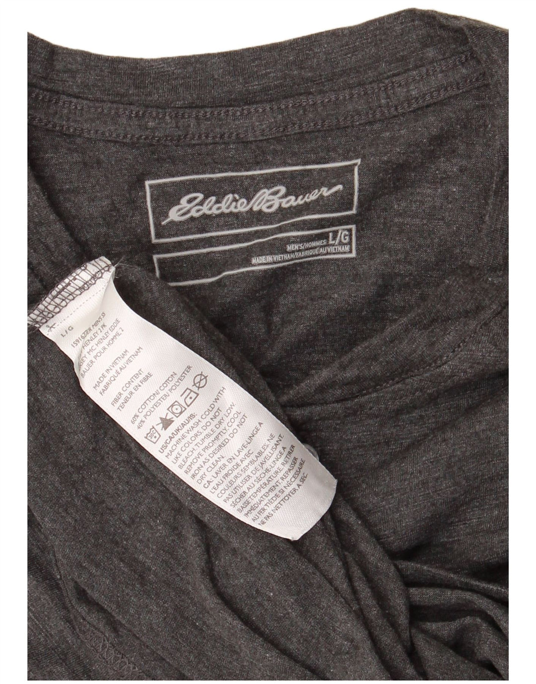 EDDIE BAUER T-Shirt Homme Haut Large Gris Coton
