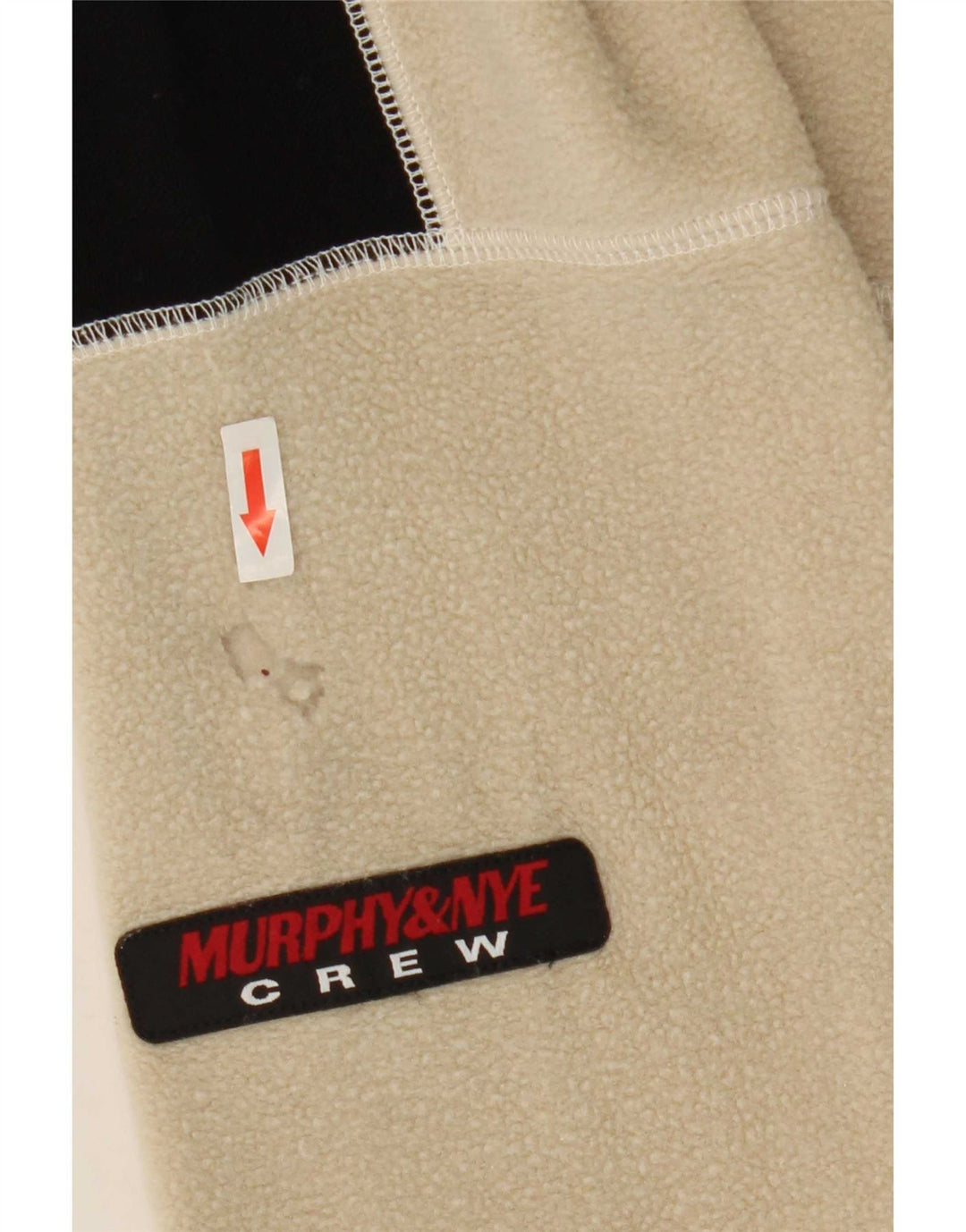 Murphy & Nye Pull polaire à col zippé pour homme Large Beige Colorblock Polyester