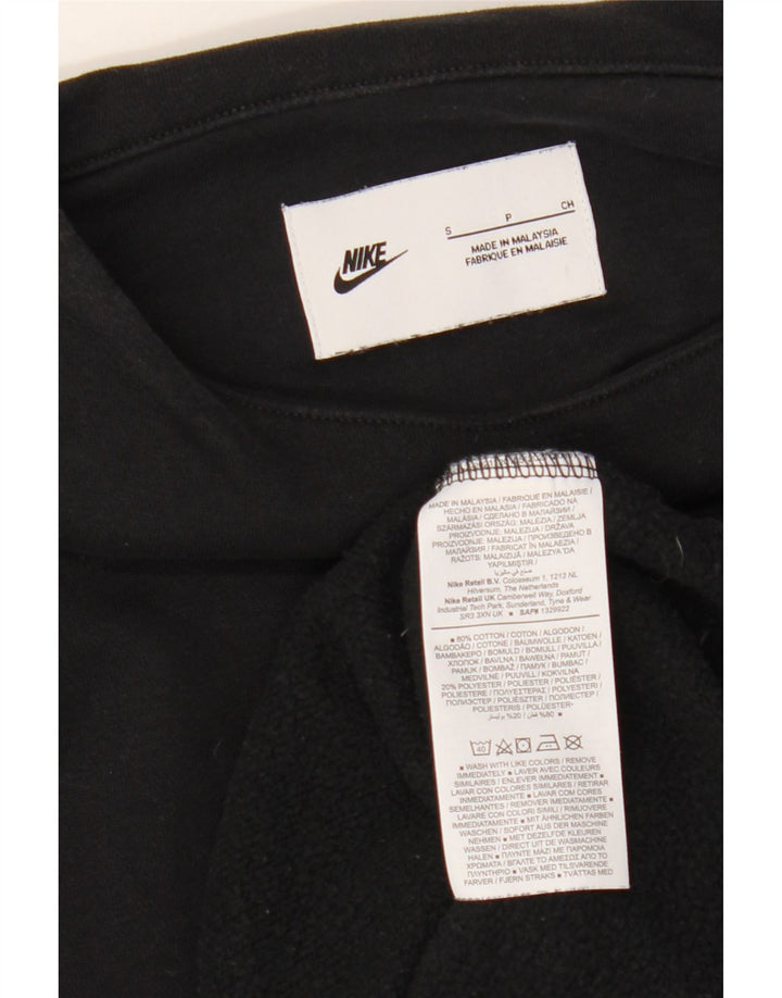 NIKE Sweat-shirt surdimensionné à manches 3/4 pour femme UK 10 Small Noir