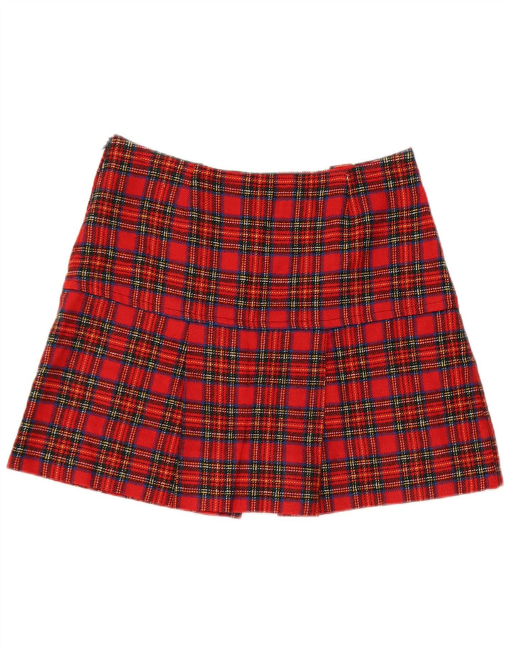 vintage Femme Mini Jupe W30 Plaid Rouge Moyen