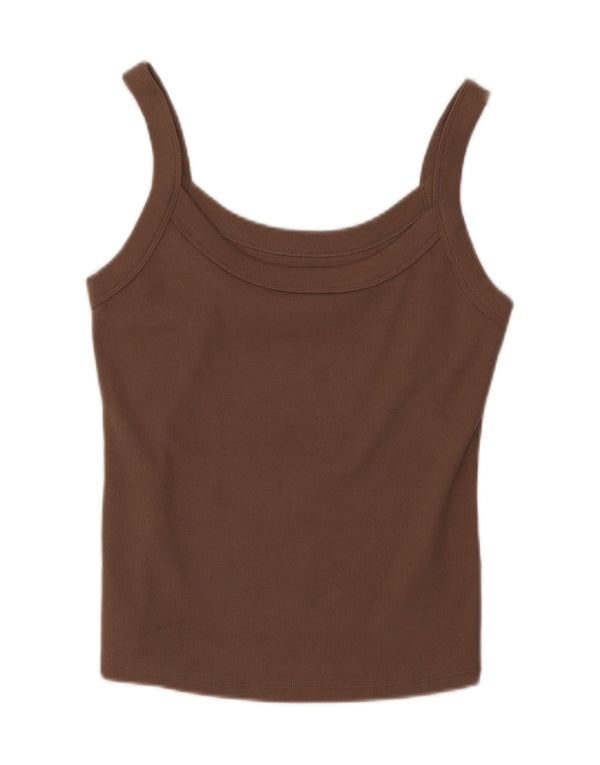 Abercrombie & Fitch Haut court à caraco pour femme UK 14 Grand coton marron