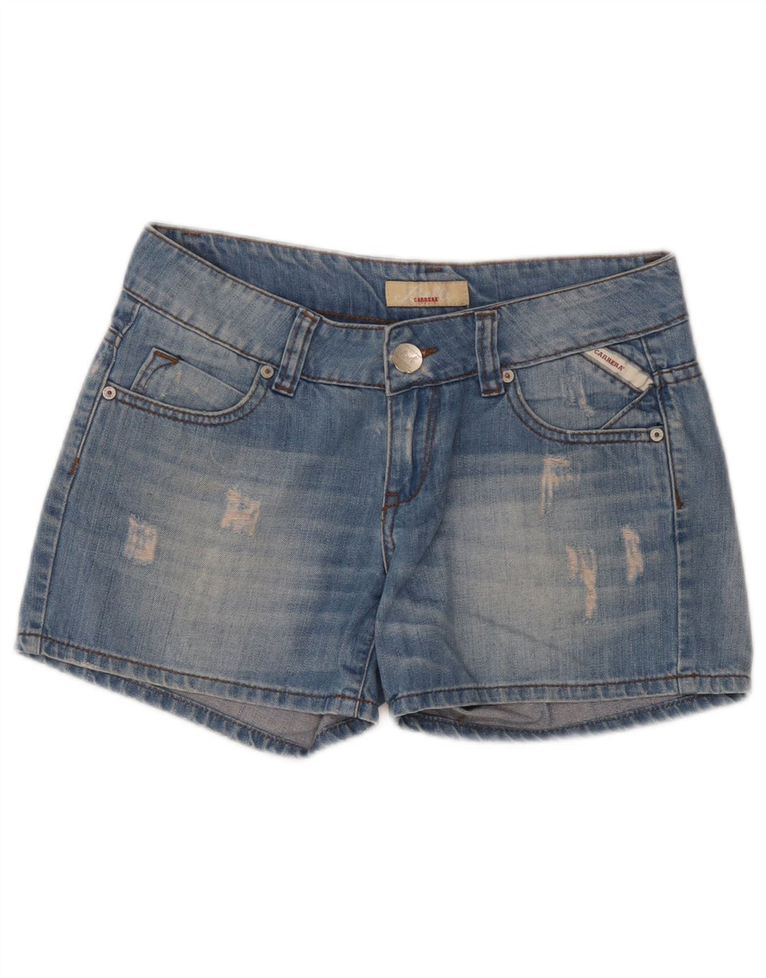 Carrera Short En Jean Déchiré W30 Femme Bleu Moyen