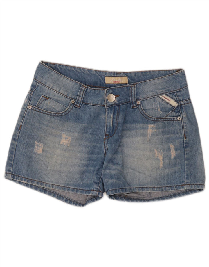 Carrera Short En Jean Déchiré W30 Femme Bleu Moyen