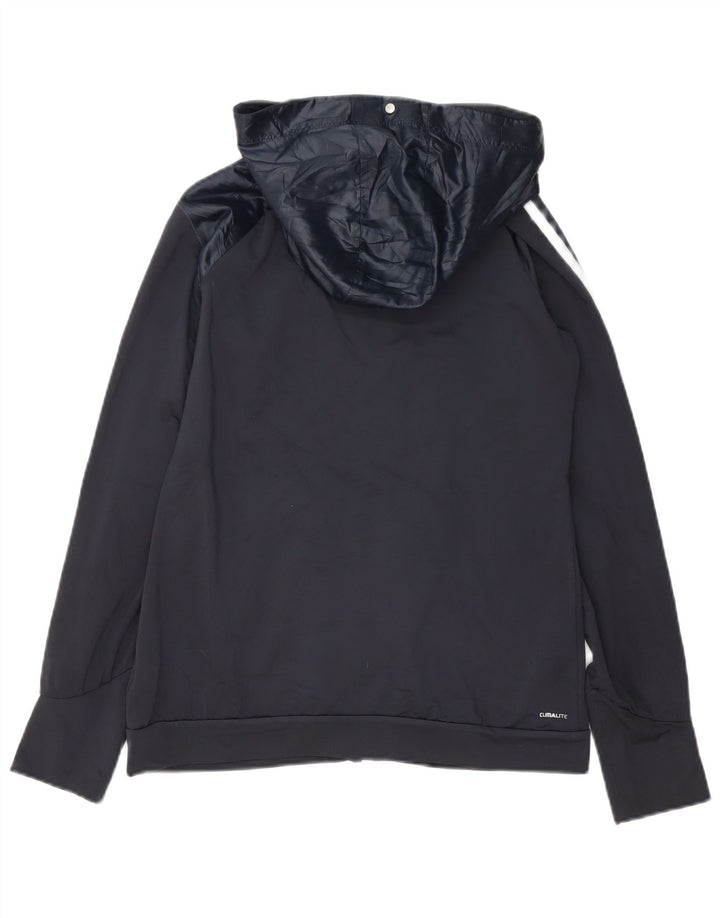 Adidas Climalite Veste de survêtement à capuche pour femme UK 12 Bleu marine moyen