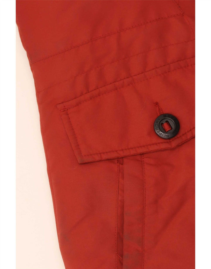 Superdry Veste Parka surdimensionnée à capuche pour femme UK 10 Small Rouge Colourblock