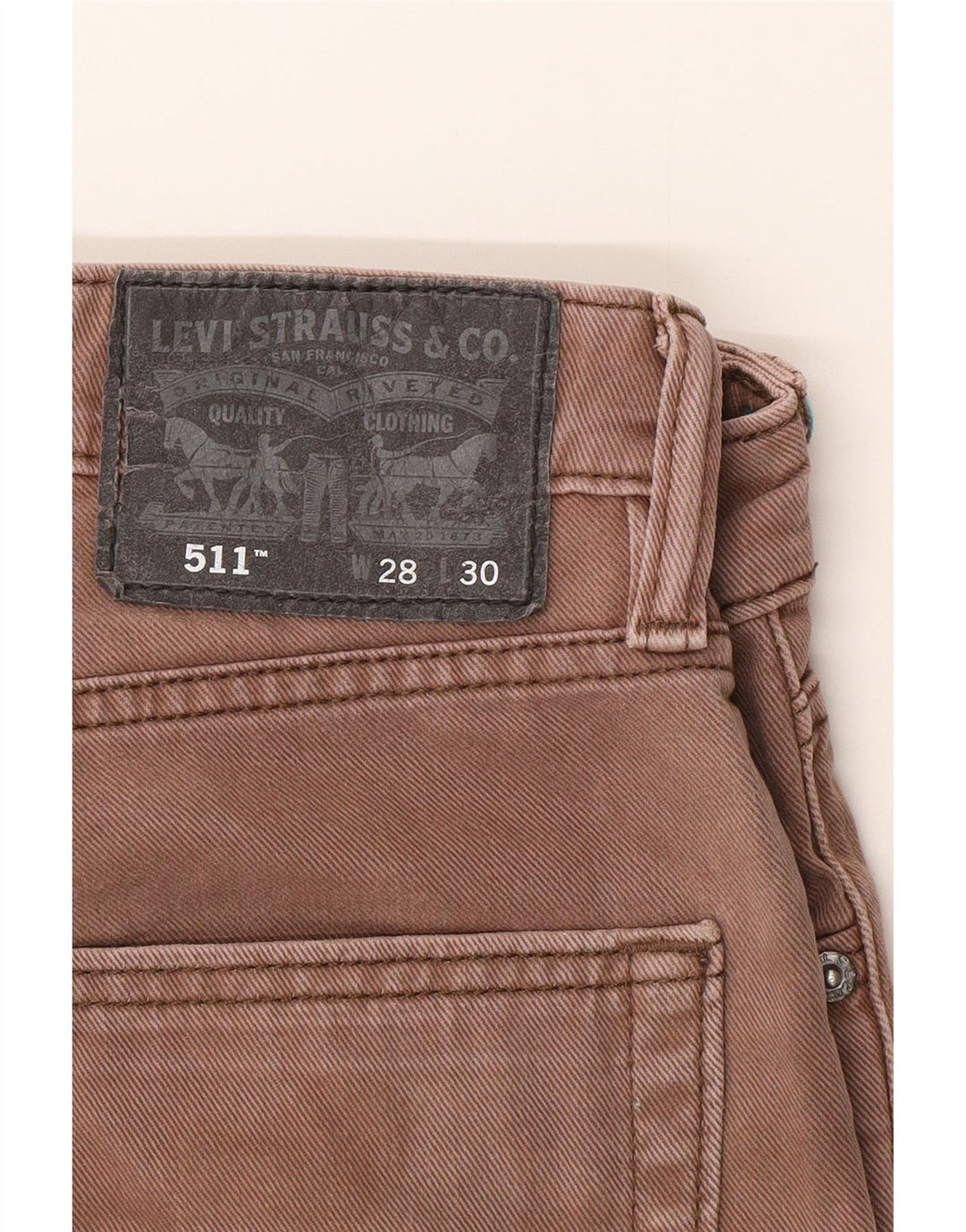 Levi's Jean Slim 511 Homme W28 L30 Marron Coton
