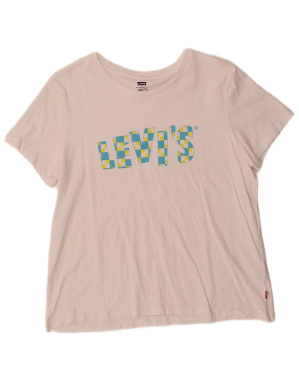 Levi's T-Shirt Graphique Femme UK 18 XL Blanc Coton