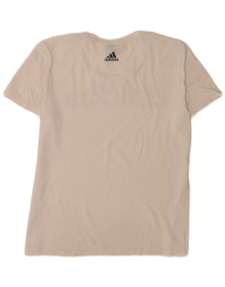 Adidas T-shirt graphique régulier pour femme UK 12 Blanc moyen