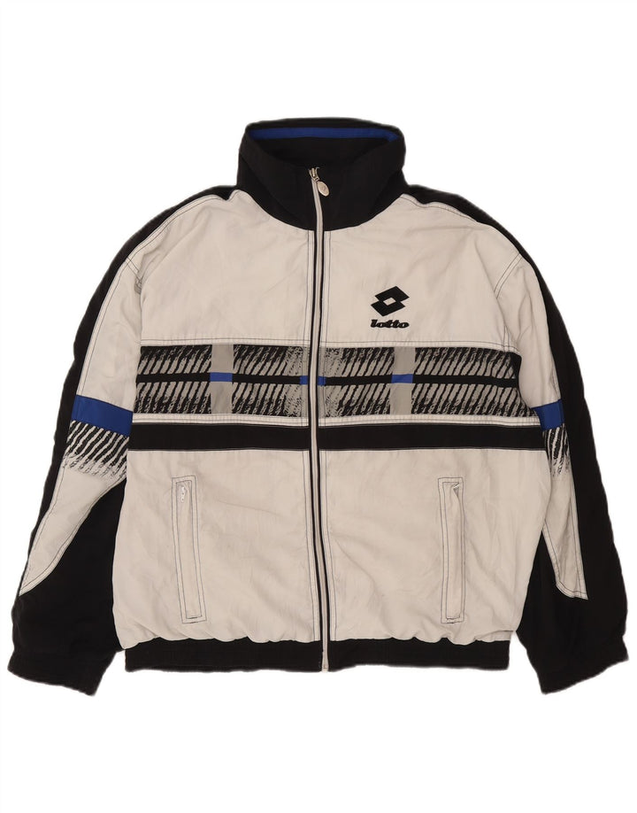 Lotto Veste de survêtement pour homme Large Noir Colorblock Polyester
