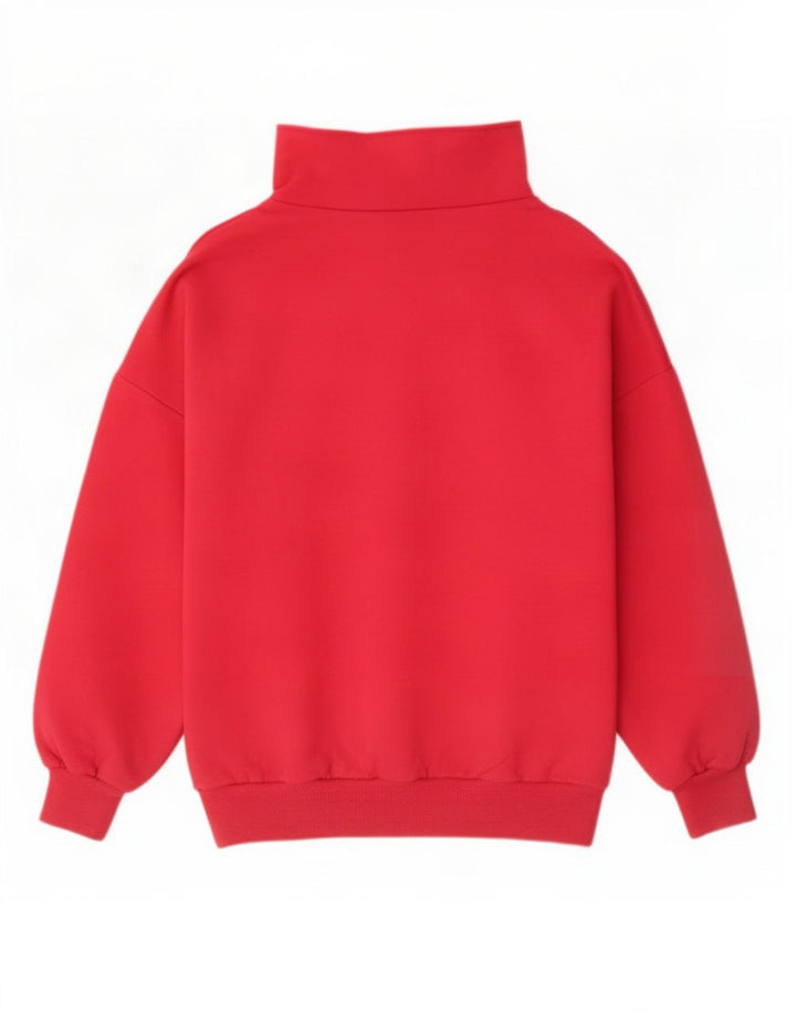 Colmar Womens Ski Graphic Button Neck Sweatshirt Jumper US 12 Large Rose