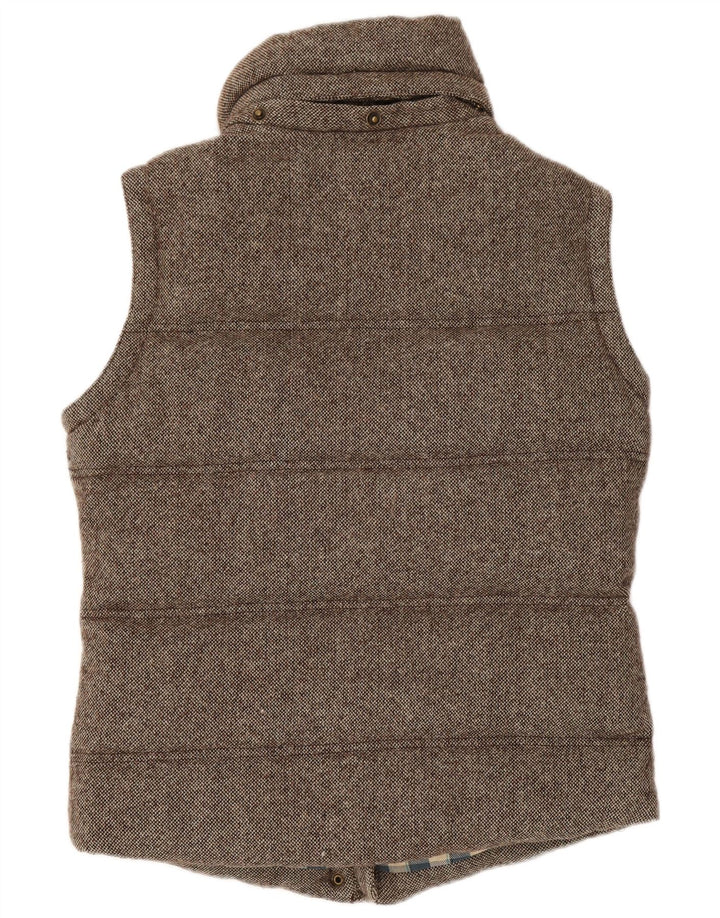 Jack Wills Gilet rembourré pour femme UK 8 Petite laine mouchetée marron