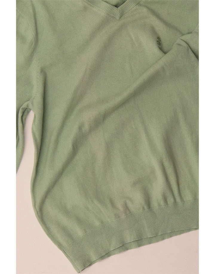 IZOD Pull Col V Homme Vert Moyen Coton