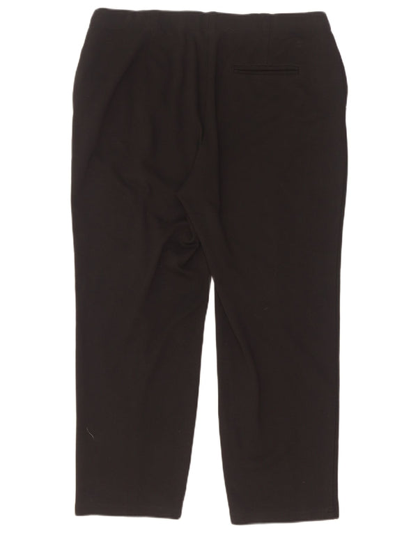 Marks & Spencer Pantalon court droit pour femme UK 14 Large W33 L25 Noir