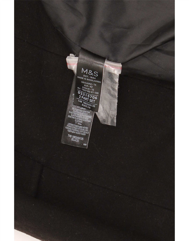 Marks & Spencer Manteau pour femme UK 14 Large Noir Polyester