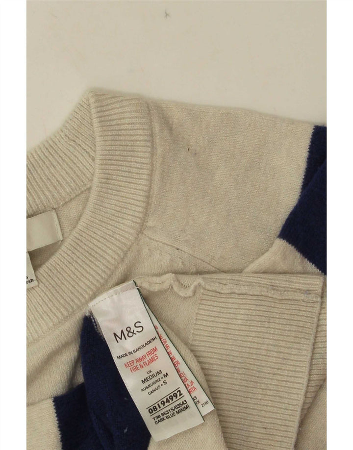 Marks & Spencer Pull ras du cou pour femme UK 14 Bleu moyen rayé