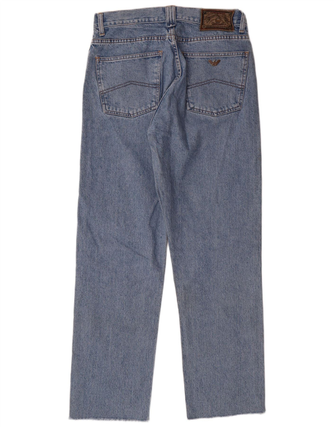 Armani Homme Jean Droit Taille Haute W32 L29 Bleu Coton