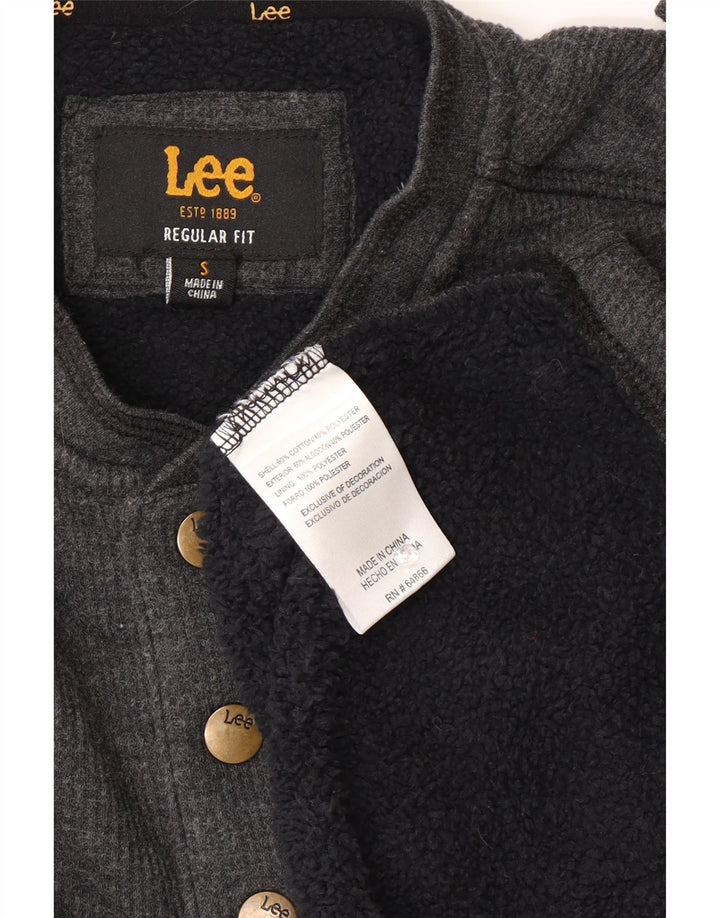 Lee Sweat-shirt coupe classique à col boutonné pour homme, petit gris en coton