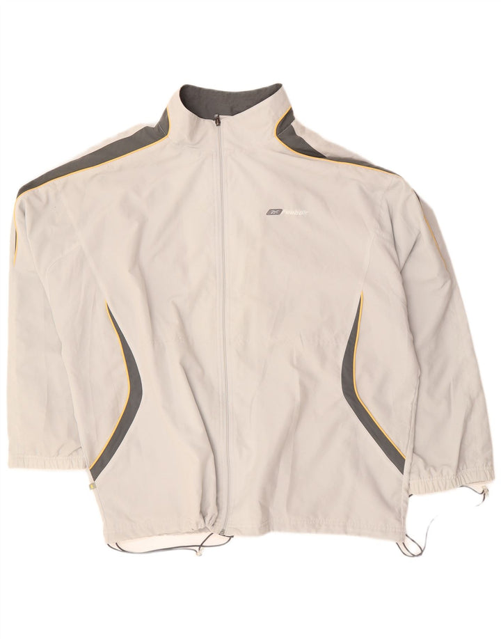 Reebok Veste de survêtement pour homme 2XL Gris Colorblock Polyester