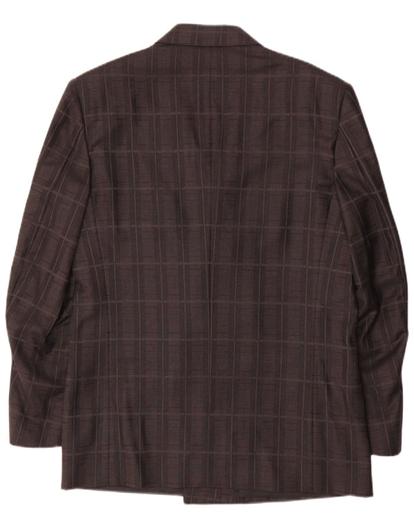 POLICARPO Veste blazer coupe classique pour homme IT 48 à carreaux noirs moyens