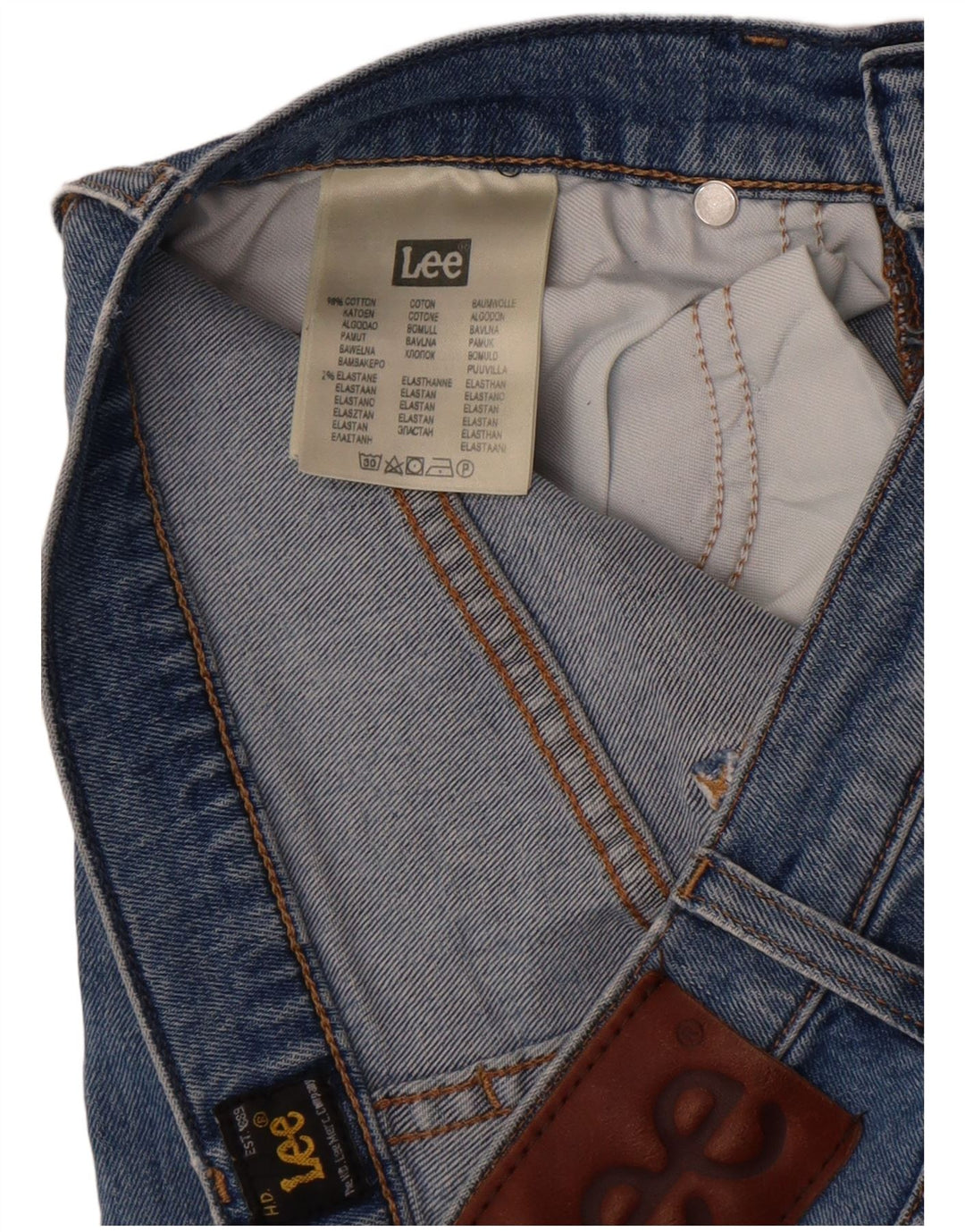 Lee Jean Slim Rider Homme W29 L32 Bleu Coton