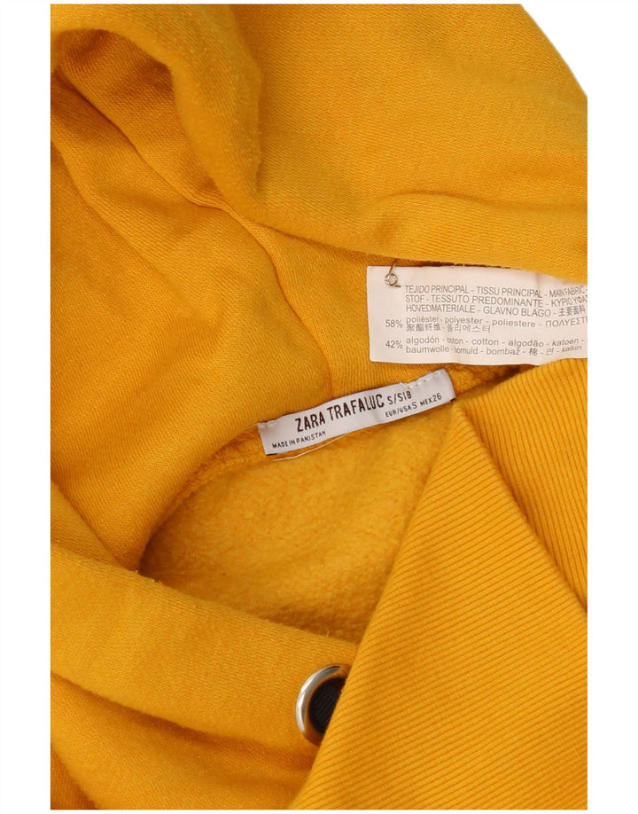 Zara Pull à capuche surdimensionné pour femme UK 10 Petit jaune Polyester