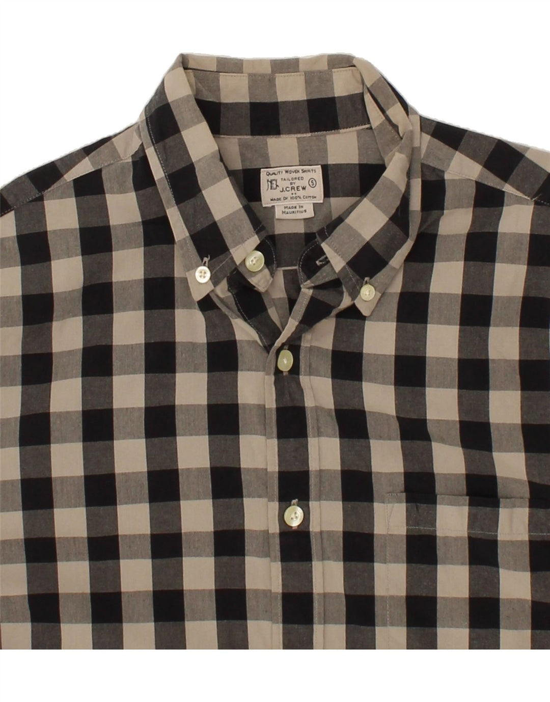 J. CREW Mens Shirt Small Grey Check Cotton Vintage J. Crew and Second-Hand J. Crew from Messina Hembry 