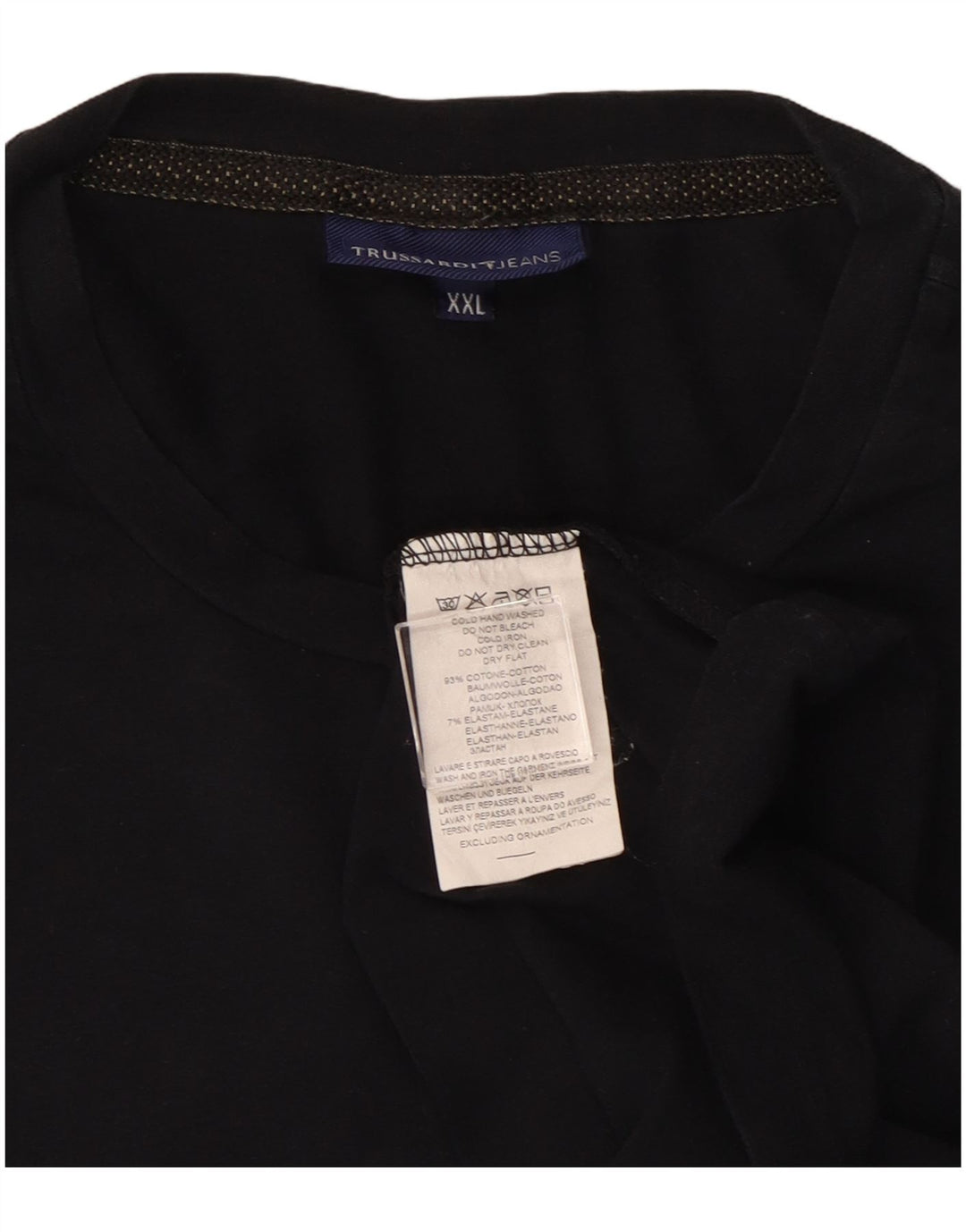 TRUSSARDI JEANS Haut Homme Manches Longues 2XL Noir Coton