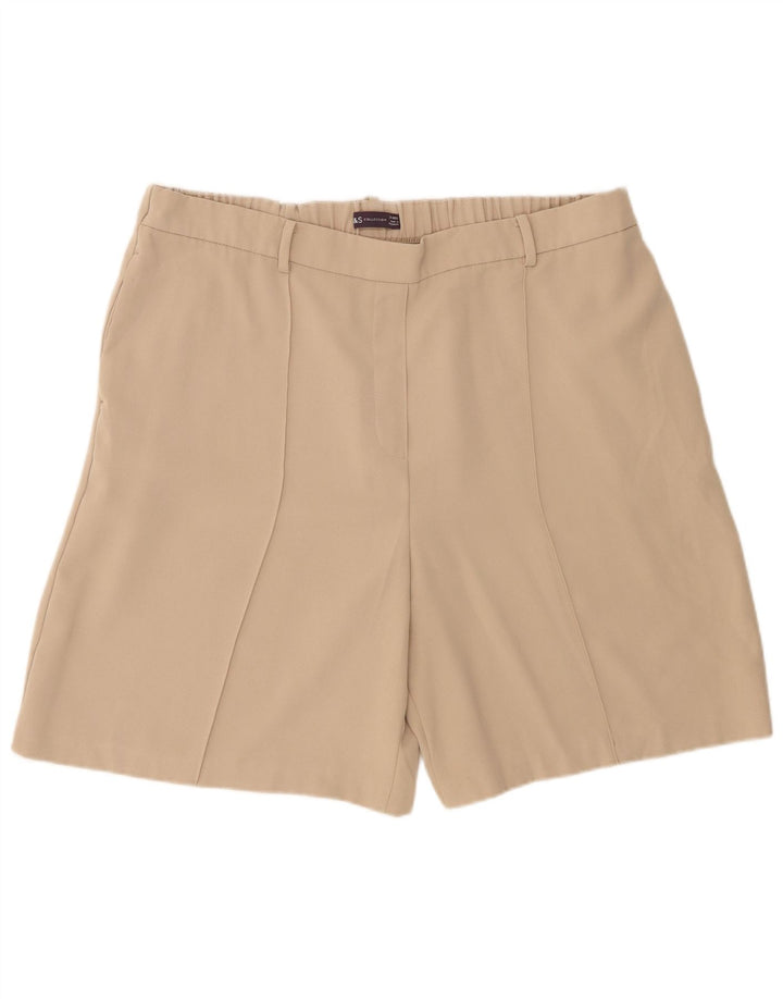 Marks & Spencer Short Chino Femme UK 20 2XL W42 Beige Polyester