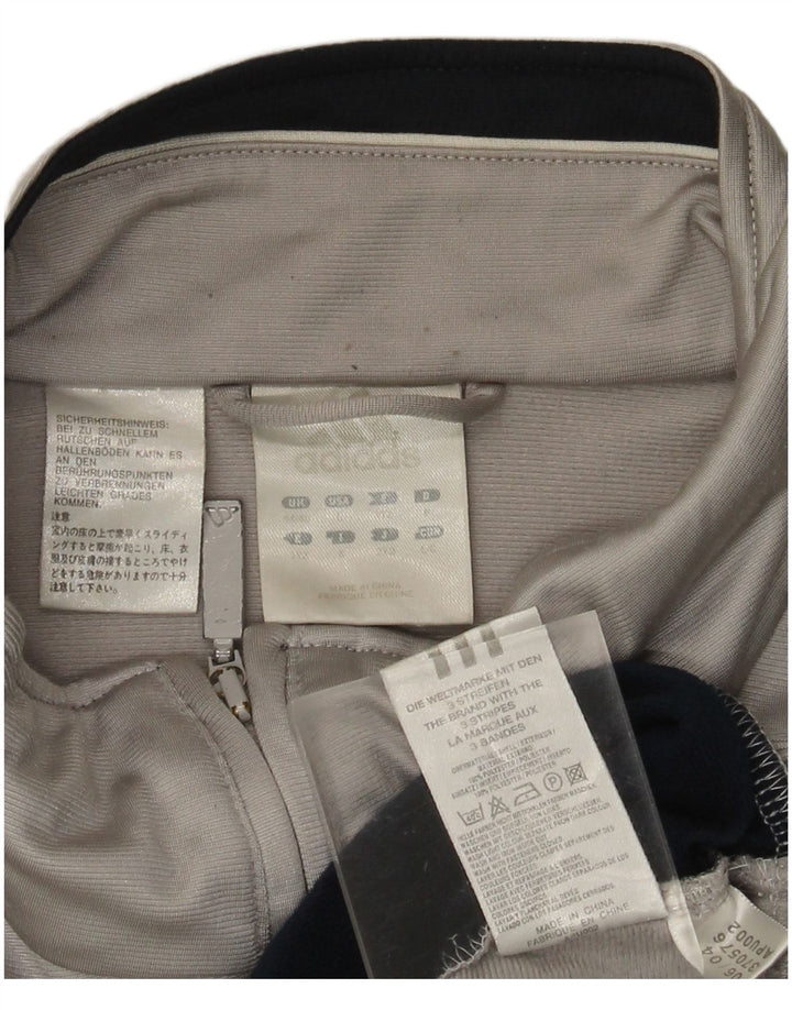 ADIDAS Veste de survêtement pour homme UK 44/46 Large Gris Colorblock Polyester