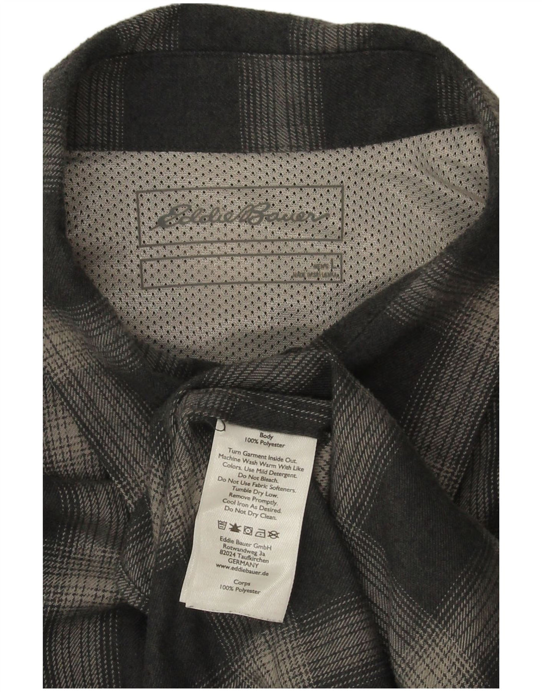 Eddie Bauer Chemise en flanelle pour homme Grand carreaux bleu marine Polyester