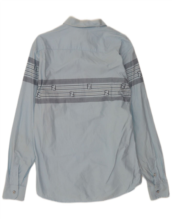 Faconnable Chemise Homme Large Bleu Rayé Coton