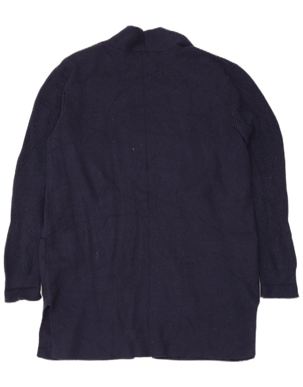 Marks & Spencer Pull cardigan long pour femme UK 12 Bleu marine moyen
