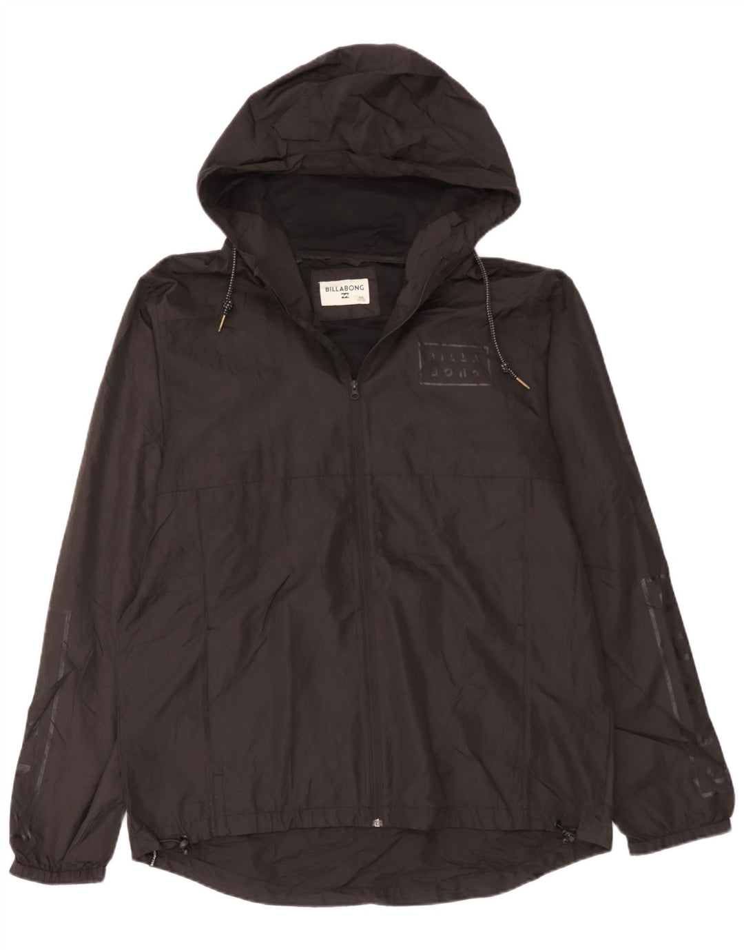 Billabong Veste de pluie à capuche graphique pour hommes UK 44 2XL Noir Polyester