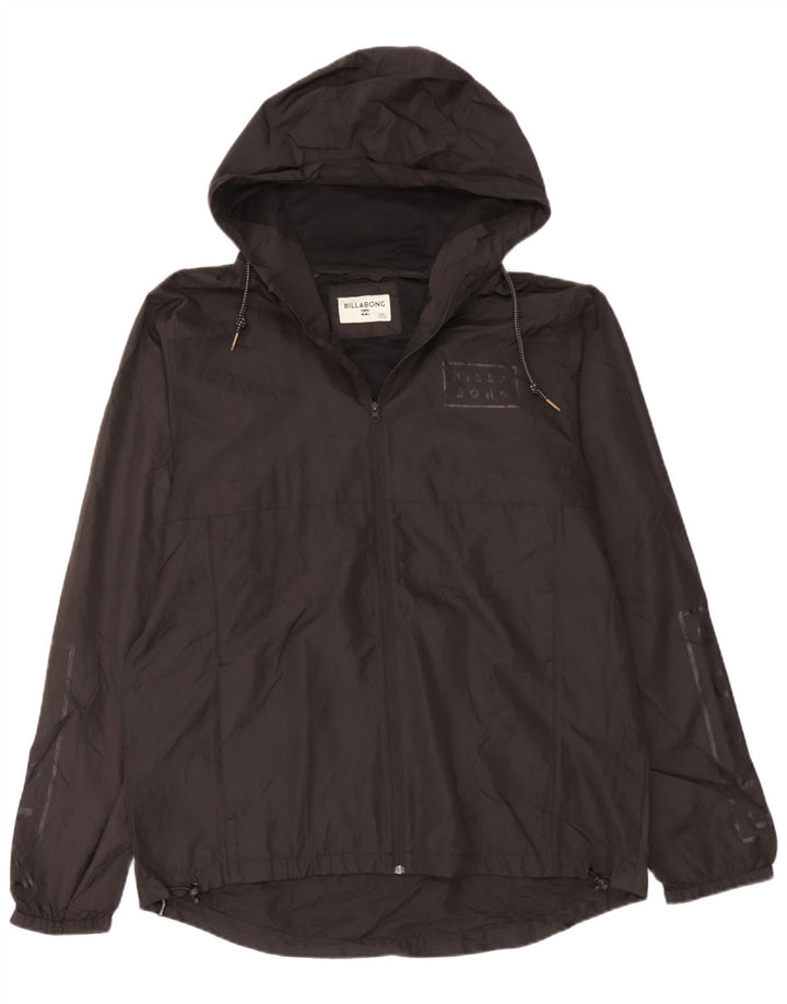Billabong Veste de pluie à capuche graphique pour hommes UK 44 2XL Noir Polyester