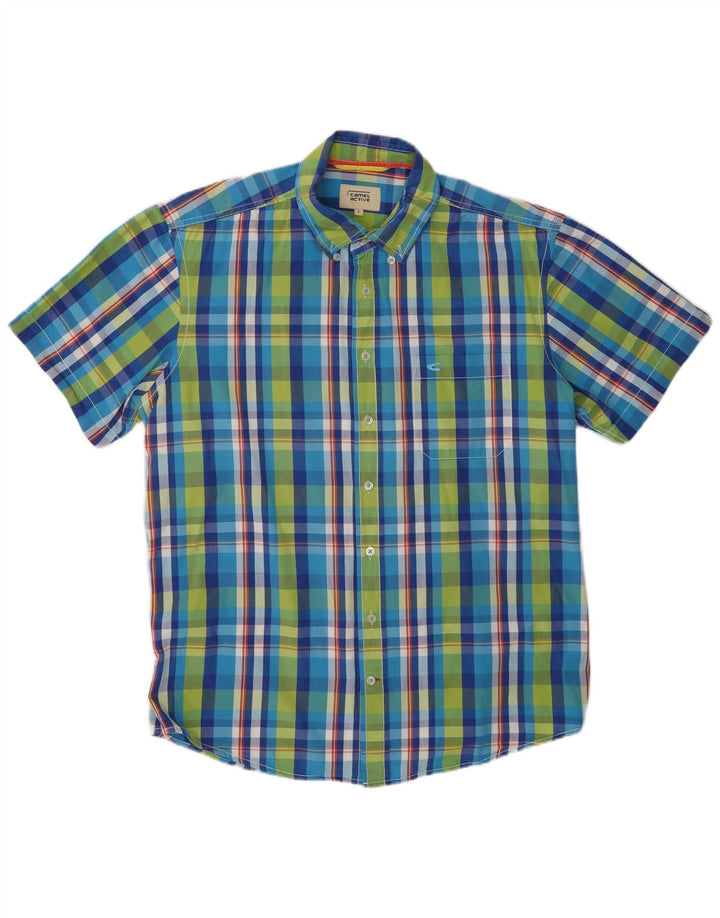CAMEL ACTIVE Chemise à Manches Courtes Homme Grand Carreau Multicolore Coton