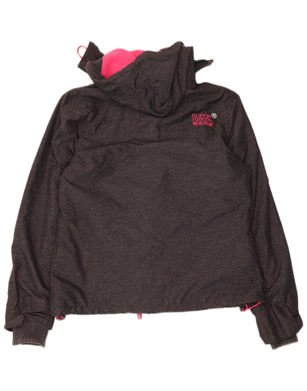 Superdry Veste coupe-vent à capuche Windcheater pour femme UK 16 Large Gris