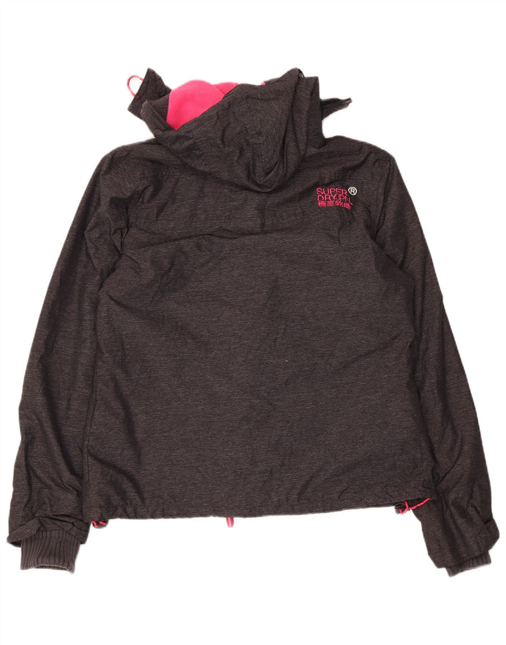 Superdry Veste coupe-vent à capuche Windcheater pour femme UK 16 Large Gris