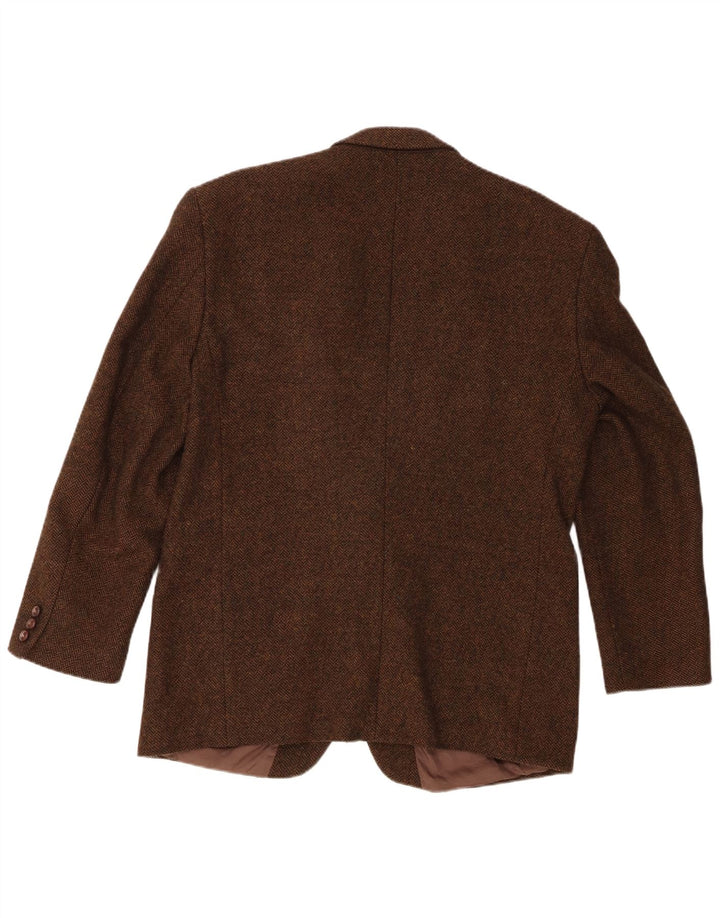 Yves Gerard Veste Blazer 2 Boutons Homme IT 52 XL Marron Chevrons Laine Vierge