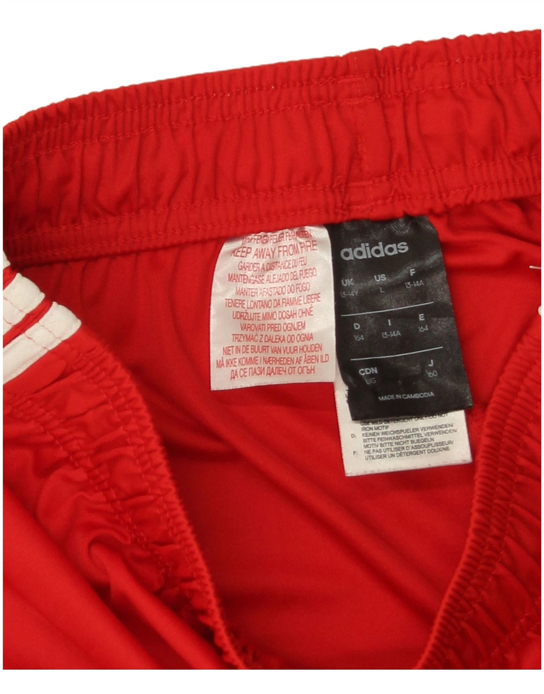 Adidas Short de Sport Garçon 13-14 Ans Rouge Polyester
