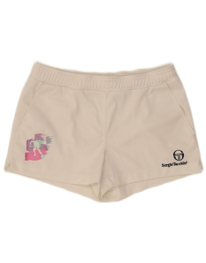 Sergio Tacchini Short décontracté pour homme Taille 36 W36 Polyester blanc