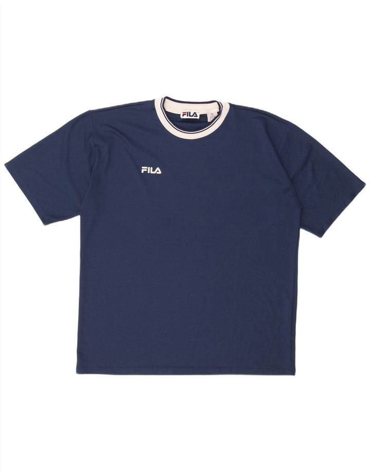 FILA T-Shirt Homme Top XL Bleu Marine Polyester